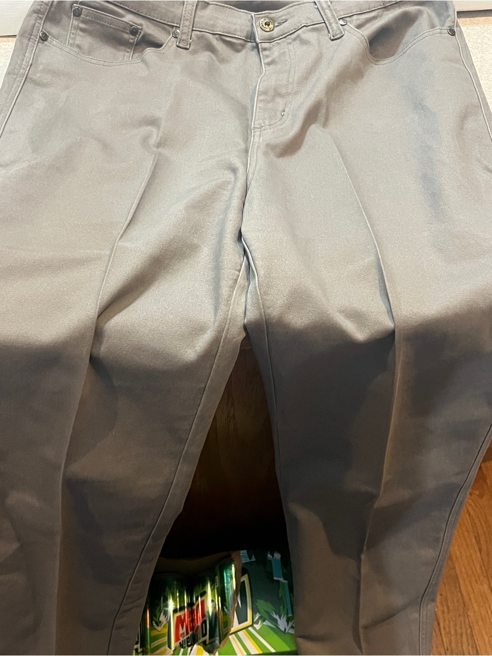 Diane Gilman Gray Straight-Leg Dress Pants